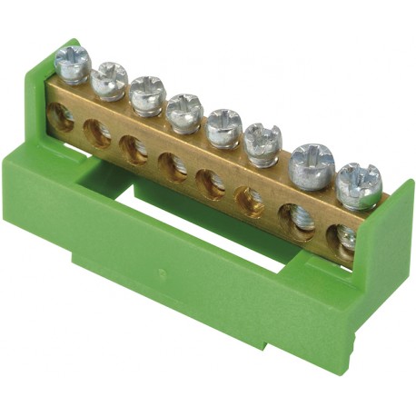 Barre de terre avec support PVC vert
