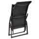 Chaise longue alu MARBELLA toile grise