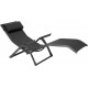 Chaise longue alu MARBELLA toile grise