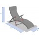 Chaise longue alu MARBELLA toile grise