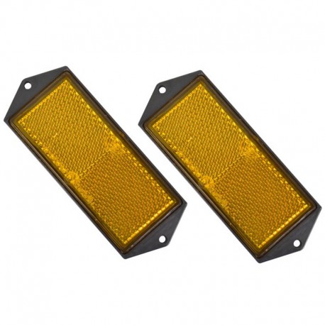 2 catadioptres rectangulaires oranges 104x40mm Carpoint