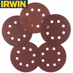 25 abrasifs pour ponceuses excentriques grains 60/80/120/180 IRWIN Ø 115mm