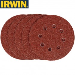 5 abrasifs pour ponceuses excentriques grain 40 IRWIN Ø 125mm