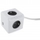 Bloc multiprise carré 4P 1,5m blanc