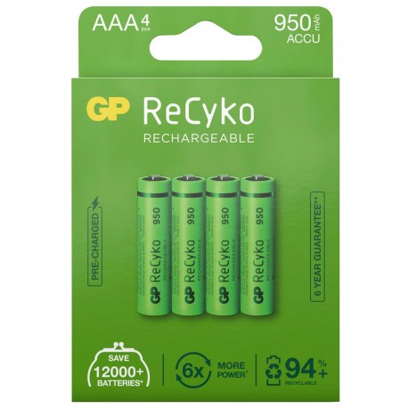 GP ReCycKo 4 pile rechargeables AAA 950mAh